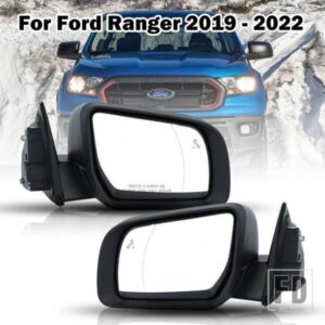 サイドミラーフォードレンジャー 2019-2022 バックミラードアウイングミラーガラスレンズ死角カバーキャップ車外装アクセサリー 5 ピン