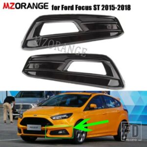 フォグライトカバーフォードフォーカス ST 2015-2018 フロントバンパーグリルフォグライトヘッドライトカバーフレーム穴カーアクセサリー