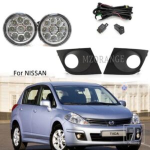 フォグランプ日産ティーダバーサ 2007-2010 2011 ヘッドライト LED ハロゲンフォグライトフレーム配線グリルハーネススイッチアクセサリー