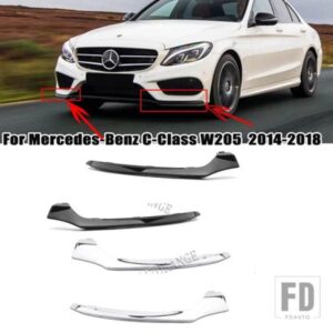 メルセデスベンツ C クラス W205 C300 C400 C63 2014 2015 2016-2018 フロントバンパートリムストリップクロームモールドリップクロームブラックトリム