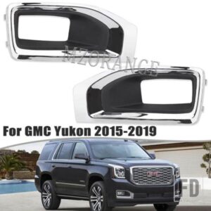 フォグランプクロームカバーグリル GMC ユーコン 2015-19 フォグランプベゼルフロントバンパーフォグライトヘッドライトアクセサリー