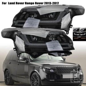 2X LED ヘッドライトランドローバーレンジローバーヴォーグ 2013-2016 2017 2023 にアップグレードアクセサリーヘッドランプ高低ビームライト