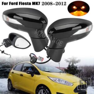 サイド電動ドアウイングミラーフォードフィエスタ MK7 2008-2012 バックミラー加熱ガラスウィンカーインジケータライト 011GCS3795