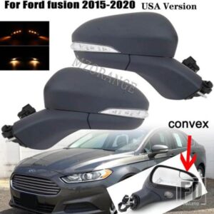 フォードフュージョン 2015-2020 米国サイドバックミラー加熱ガラスウィンカーウインカーフラッシャーライトランプパドルライトアセンブリ