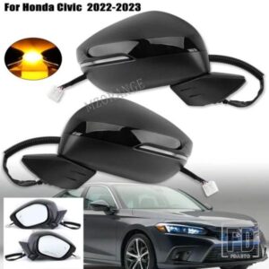 サイドバックミラーホンダシビック 2022 2023 加熱電動ミラーウィンカーインジケータライト外装死角