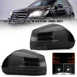 サイドドアミラーメルセデスベンツ W164 X164 ML GL CL 2005-2011 電源バックミラーアセンブリ黒加熱ミラー折りたたみ