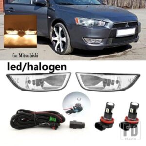 フォグランプ三菱ランサー EX 2007 2008 2009 2010 LED ヘッドライトハロゲンフロントバンパーフォグドライビングランプアクセサリー