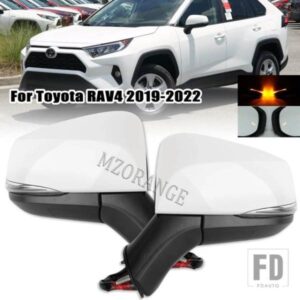 サイドミラートヨタ RAV4 RAV 4 2019-22 バックミラーカバーフレームウィンカーライトランプレンズ HEATEDGLASS