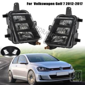 LED フォグランプ VW ゴルフ 7 A7 MK7 GTI GTD 2013-17 ヘッドライトフロント LED DRL フォグランプカーアクセサリー