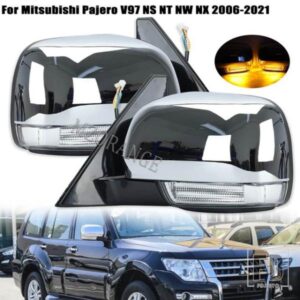 サイドドアミラーアセンブリ三菱パジェロ V73 V77 V93 V97 2006-2021 パワーリアビューミラークロームカバーキャップ 7632A655