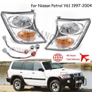 2X フロントインジケーターライトコーナーランプクリア日産パトロール Y61 2001-2004 ヘッドライト部品コーナーライトヘッドランプアクセサリー
