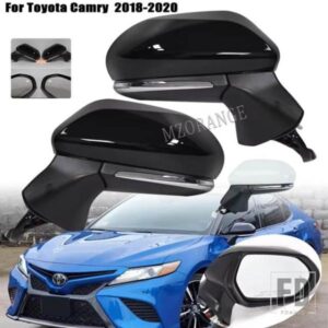 バックミラートヨタカムリ 2018 2019-2021 サイドウイングドアミラーウィンカーライト死角ガラスレンズアクセサリー
