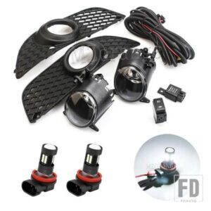 フォグランプ三菱ランサー LANCER-EX 2008-2013 LED ハロゲンヘッドライトフォグライトカバーフレームグリルベゼルハーネススイッチキット