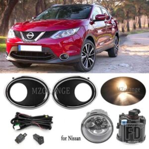 フォグランプ LED フォグランプ日産キャシュカイ J11 ローグ 2015 2016 2017 フロントバンパーライトクロームフォグランプカバーグリルベゼル