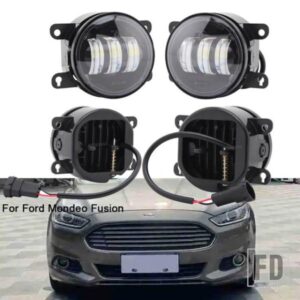 フォードフュージョン 2013-16 フォグライトフロントバンパー LED フォグランプ DRL ホワイトヘッドライト部分カーアクセサリー 30 ワット 4000LM