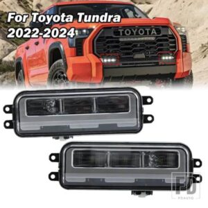フロントバンパーフォグライトアセンブリトヨタタンドラ 2022 2023 2024 LED ヘッドライト白色ライトフォグランプランニングランプアクセサリー