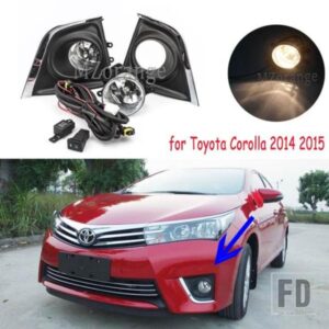 フォグランプヘッドライトトヨタカローラ 2014 2015 2016 LED ハロゲンフォグライトカローラフォグランプ DRL カバースイッチアクセサリー