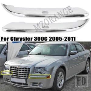 フロントバンパークロームトリムモールディングクライスラー 300C 2005-2010 2011 クロームフロントバンパーリフレクタートリムクロームデッキトリムカバー