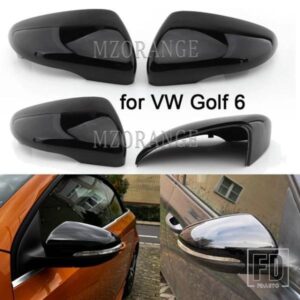 サイドミラーカバーキャップ VW ゴルフ 6 MK6 GTI 2009-2014 バックミラーハウジングカバーケースフレームツール黒アクセサリー