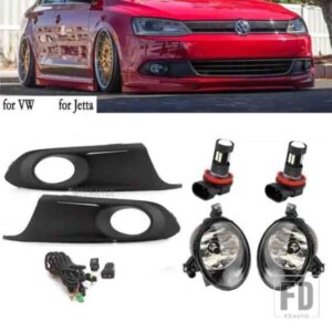 フォグランプ LED VW ジェッタ 6 A6 MK6 2011-14 ヘッドライトフロントバンパーフォグランプカバーグリルベゼルフレームワイヤー ACCESSORIE