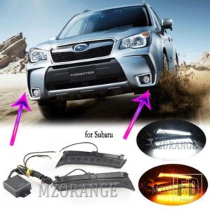 2 個 LED DRL スバル フォレスター 2013-2018 デイタイムランニングライト フォグランプ ヘッドライト ウィンカーランプ ワイヤーハーネス付き