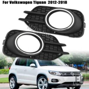フォグライトフレームカバー フォルクスワーゲン ティグアン 2012 2013-2018 2019 VW フロントフォグランプハニカムグリルフロントバンパーアクセサリー