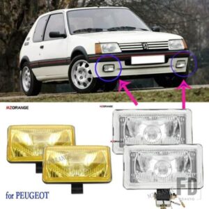 フォグランププジョー 205 GTI CTI 106 306 MI16 H3 ハロゲンスポットライトフロントドライビングライトフォグランプヘッドライトアクセサリー