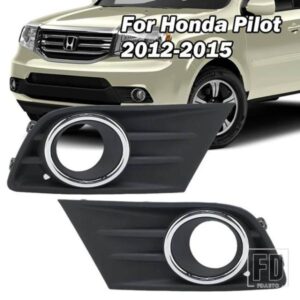 フォグライトカバーホンダパイロット 2012-15 フロントバンパーフォグライトフォグランプランプトリムフレームキャップフード蓋ベゼルヘッドライト