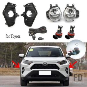 フォグランプ LED トヨタ RAV4 RAV 4 XA50 2019-21 ヘッドライトハロゲンフォグランプカバーグリルベゼルフレームスイッチケーブルワイヤー