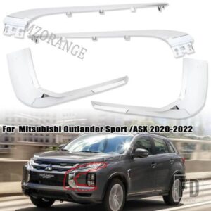 三菱 ASX RVR 2020-2022 用カースタイリングクロームストリップフロントバンパーバートリムバンプフォグライトカバーシェイパー ABS カーアクセサリー