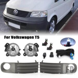フォグランプ VW トランスポーター T5 マルチバン カラベル 2003-2010 LED フォグライトグレーフォグランプカバーグリル配線ハーネススイッチキット