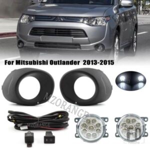 フォグランプ三菱アウトランダー 2013 2014 2015 LED フォグライトヘッドライトフォグランプカバーグリルベゼルブラックフレームシェル