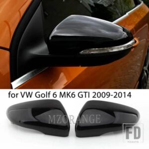 VW ゴルフ 6 MK6 GTI 2009-2014 サイドミラーキャップカバーバックミラーハウジングカバーケースツール黒アクセサリー
