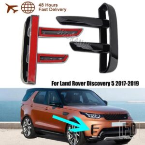 ランドローバーディスカバリー 5 2017-2019 フォグライトカバーフロントバンパーフォグランプトリムブラックカースタイリングベントリムアクセサリー