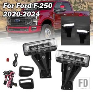 フォグランプフォード F250 F350 スーパーデューティ 2020-24 LED ヘッドライト駆動プロジェクターフォグランプカバーカーアクセサリー