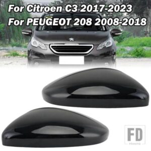 サイドミラーカバープジョー 208 2012-2018 シトロエン C3 2016-2023 プジョー 2008 2013-2018 サイドミラーキャップカーアクセサリー