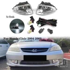 フォグランプホンダシビック 2004 2005 ヘッドライト LED フロントバンパーハロゲンフォグランプアセンブリ配線スイッチケーブルアクセサリー
