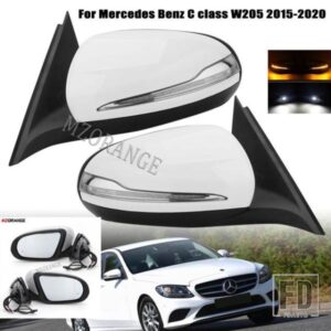 サイドドアミラーアセンブリメルセデス ベンツ W205 2015-2020 C クラス C180 C260 C300 LED ミラー加熱折りたたみウィンカーライト
