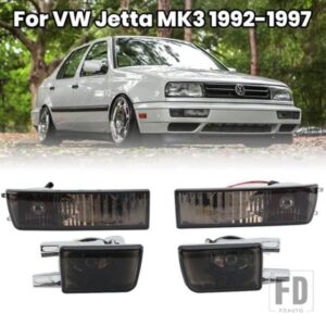 VW ゴルフ 3 1992 -1997 スモークフロントバンパーフォグライト + ウィンカーランプ 4 個セットカーアクセサリー
