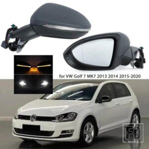 サイドミラーアセンブリ VW ゴルフ 7 MK7 2013 2014 2015-2020 オートパワー加熱折りたたみウインカーライトミラーカバー 13 ワイヤー