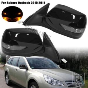 9 ピンサイドミラー ASSY スバルレガシィ 2010-2012 アウトバック 2010 2011 ドアウイングバックミラー自動加熱ガラスレンズ