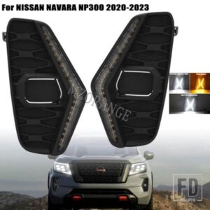 DRL LED デイランニング運転フォグランプライト日産 NP300 ナバラ 2020 2021-2023 フォグランプカバーウィンカーヘッドライト