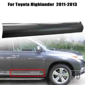フロントドアモールドボトムトリムトヨタハイランダー 2011 2012 2013 クロームストリップカーアクセサリー左/右側