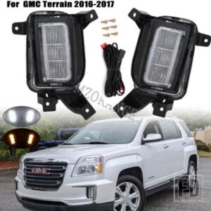 LED フォグランプ GMC モールド 2016 2017 フロントバンパー DRL フォグランプカバーフレームワイヤーヘッドライトフォグライトキットカーアクセサリー