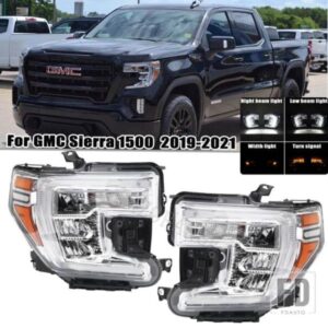 1 LED ヘッドライト GMC シエラ 1500 2019-21 ヘッドライトヘッドランプウィンカー光幅ライトロービームアクセサリー