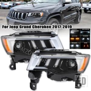 2XCAR LED ヘッドライトジープグランドチェロキー 2017 2018 2019 フロントバンパー LED フォグランプ DRL ローハイビームライトカーアクセサリー