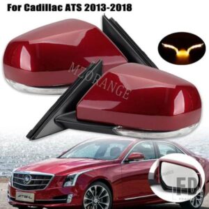 バックミラーキャデラック ATS ATSL 2014-2018 LED ウィンカーライトサイド加熱ミラーカバーキャップガラスレンズ ASSY 11 ピン自動