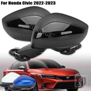 サイドバックミラーアセンブリホンダシビック 2022 2023 ウィンカーインジケータライトカバーキャップケース外装装飾 3 ピン