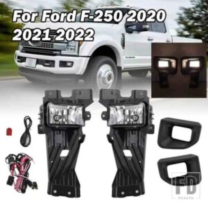 フォグランプフォード F250 F350 SUPERDUTY 2020 2021 2022 LED ヘッドライトハロゲン駆動プロジェクターフォグランプカバーカーアクセサリー