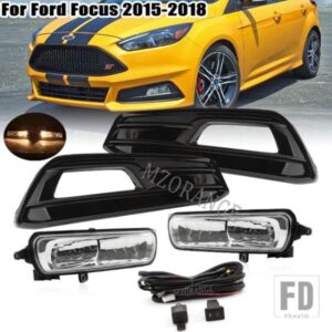 フォグランプフォードフォーカス ST 2015-2018 フロントバンパーグリルフォグライトヘッドライトカバーフレーム穴ワイヤーハーネスカーアクセサリー